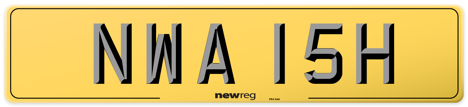 NWA 15H Rear Number Plate