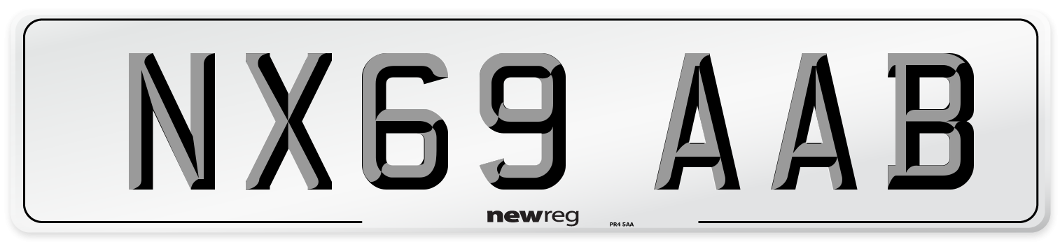 NX69 AAB Front Number Plate
