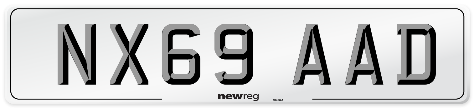 NX69 AAD Front Number Plate