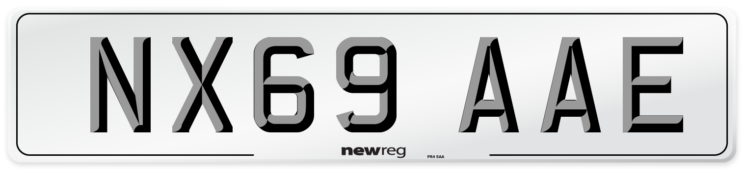 NX69 AAE Front Number Plate