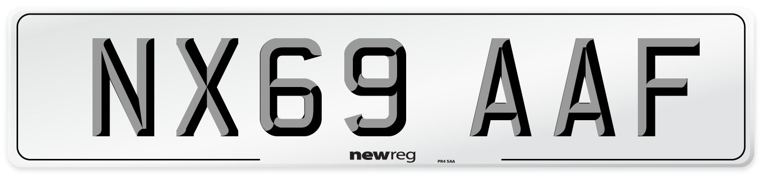 NX69 AAF Front Number Plate