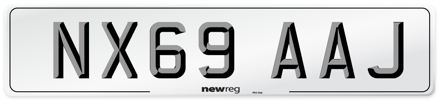 NX69 AAJ Front Number Plate