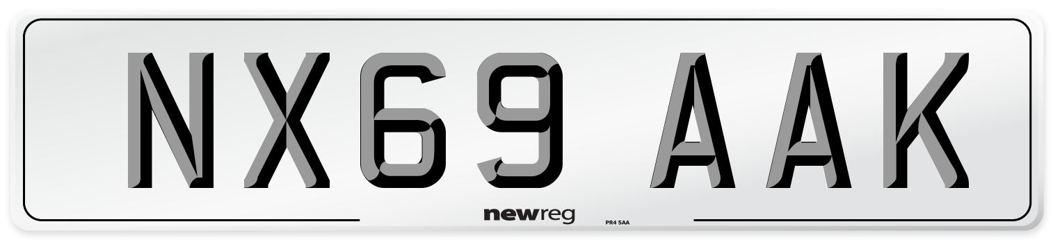 NX69 AAK Front Number Plate