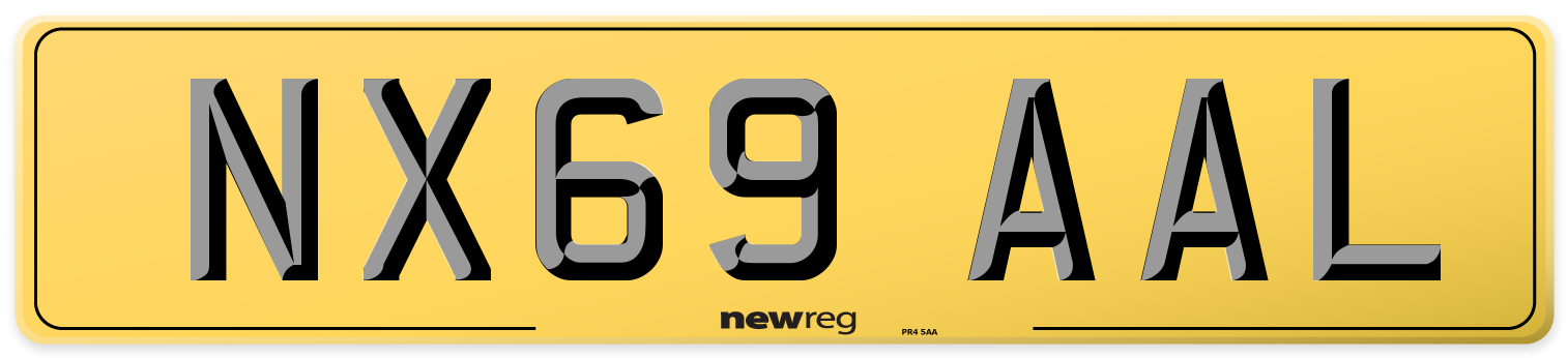 NX69 AAL Rear Number Plate