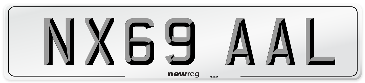 NX69 AAL Front Number Plate