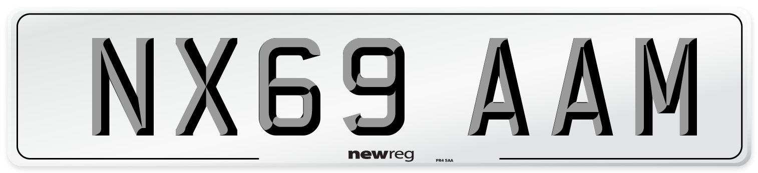 NX69 AAM Front Number Plate