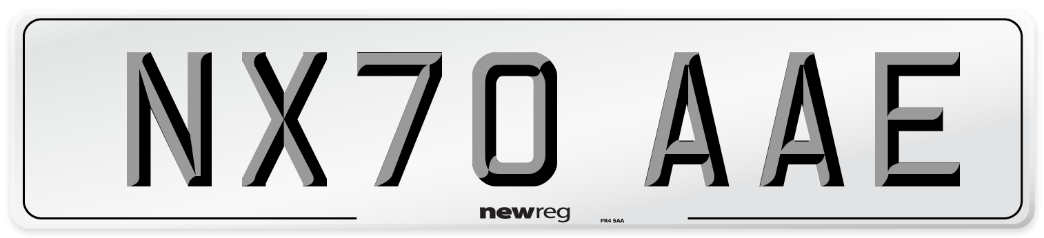 NX70 AAE Front Number Plate