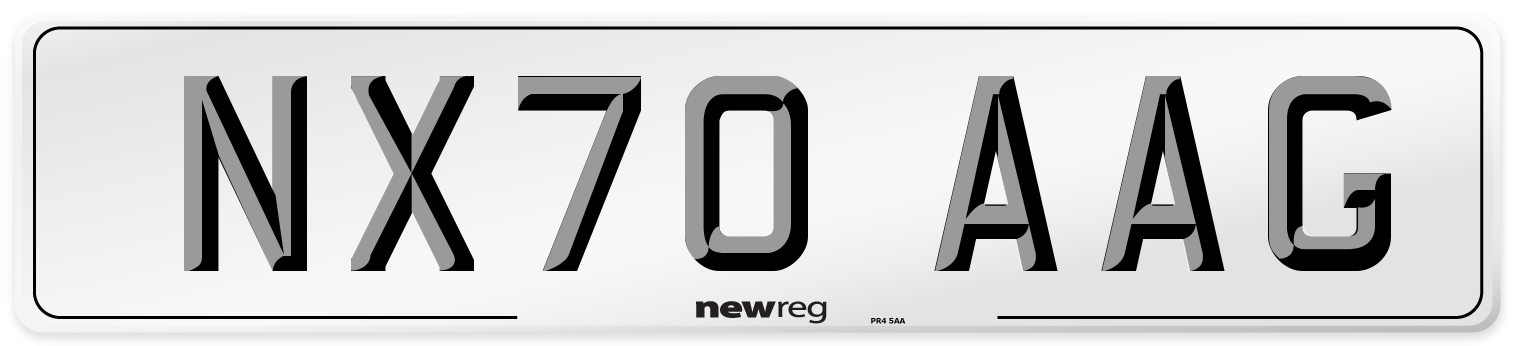 NX70 AAG Front Number Plate
