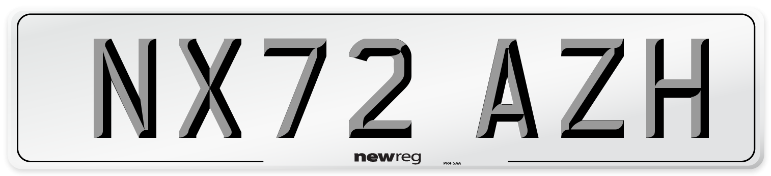NX72 AZH Front Number Plate