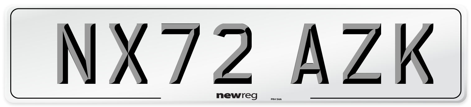NX72 AZK Front Number Plate