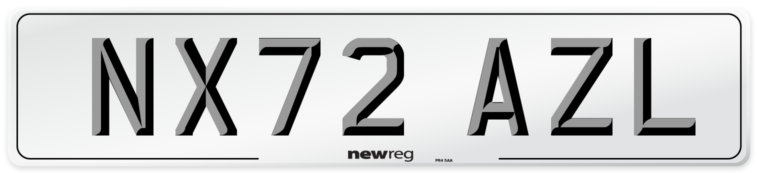 NX72 AZL Front Number Plate