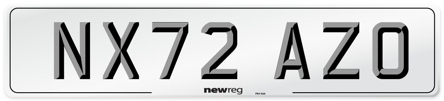 NX72 AZO Front Number Plate