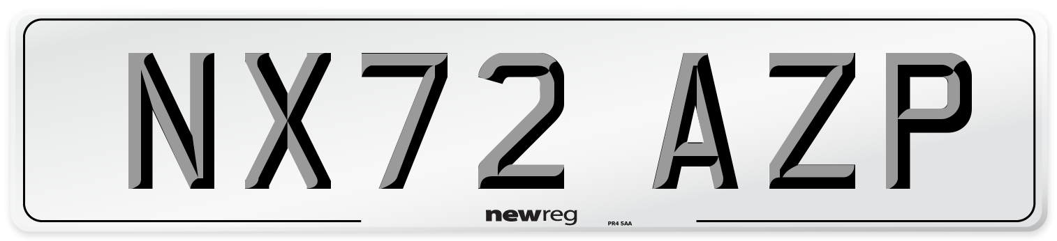 NX72 AZP Front Number Plate