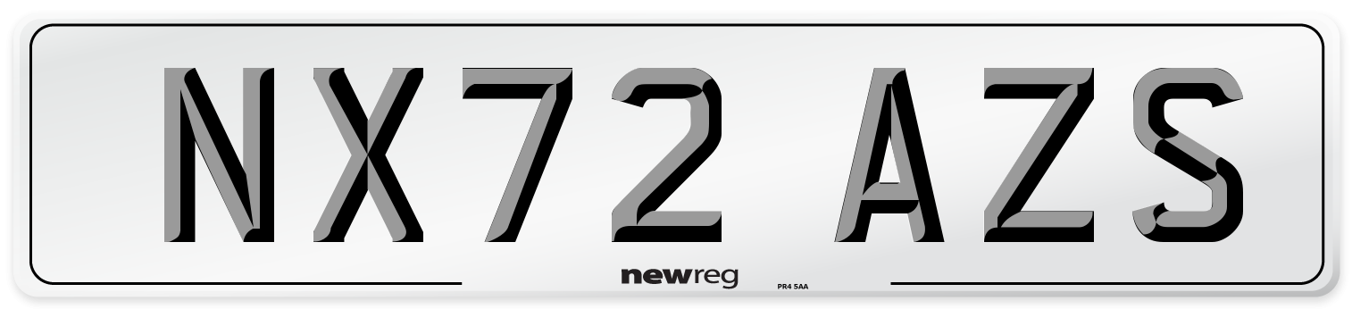 NX72 AZS Front Number Plate
