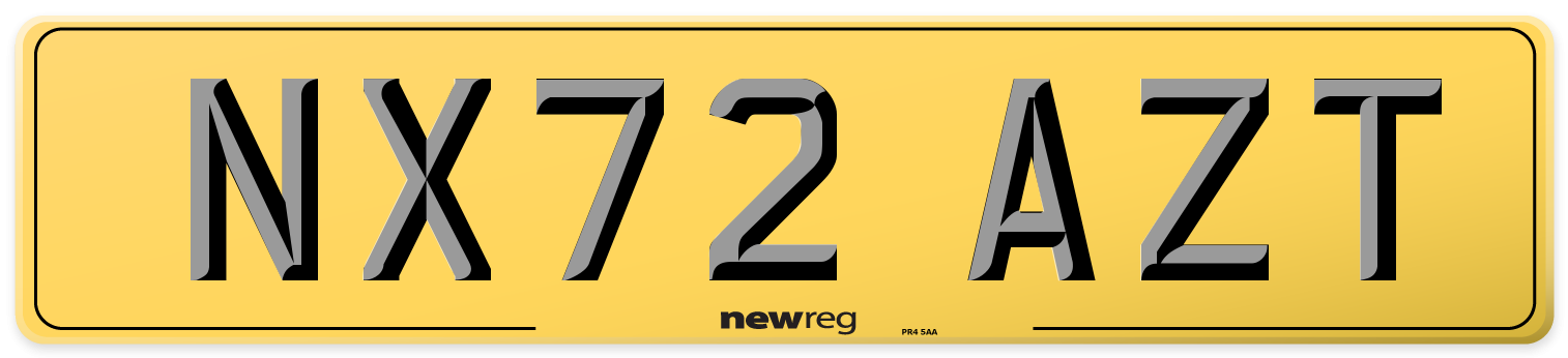 NX72 AZT Rear Number Plate