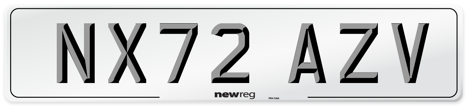 NX72 AZV Front Number Plate