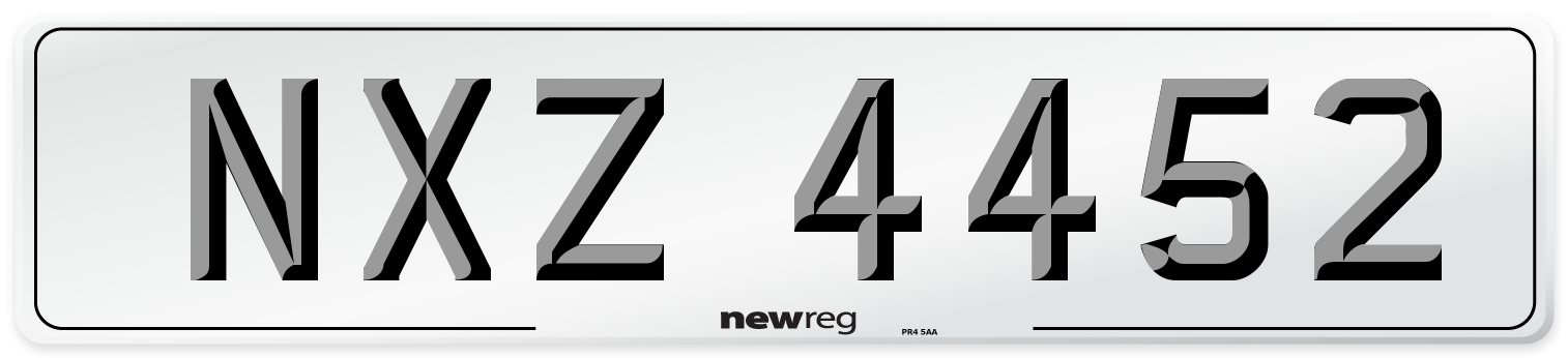 NXZ 4452 Front Number Plate