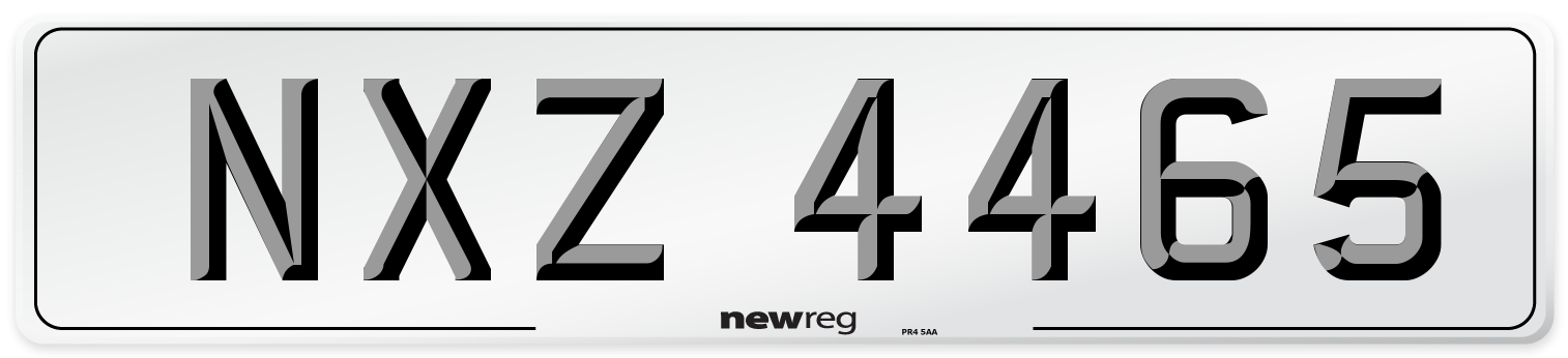 NXZ 4465 Front Number Plate