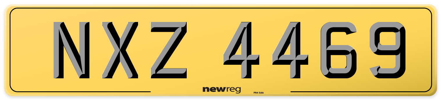 NXZ 4469 Rear Number Plate