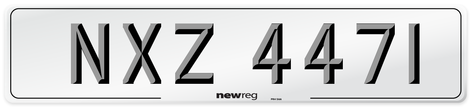NXZ 4471 Front Number Plate