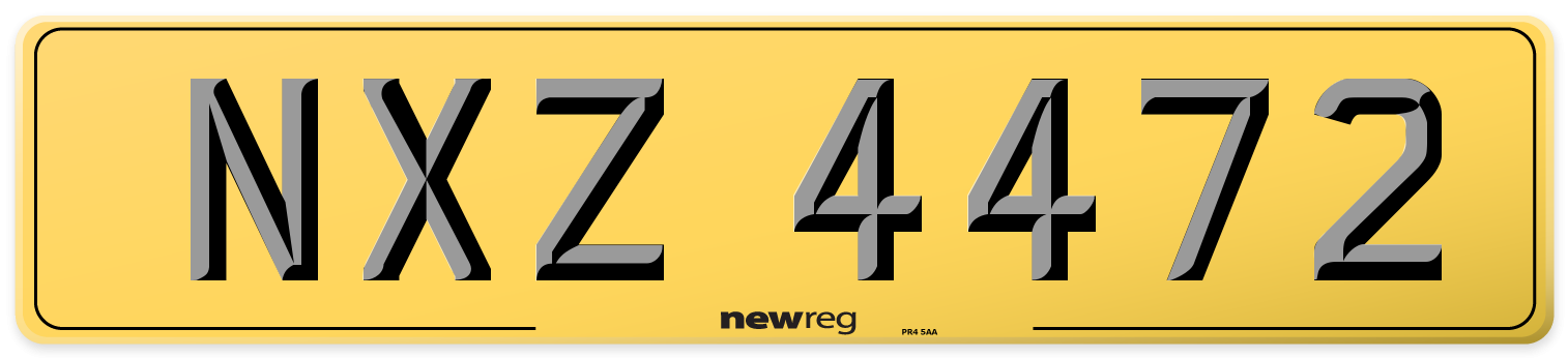 NXZ 4472 Rear Number Plate
