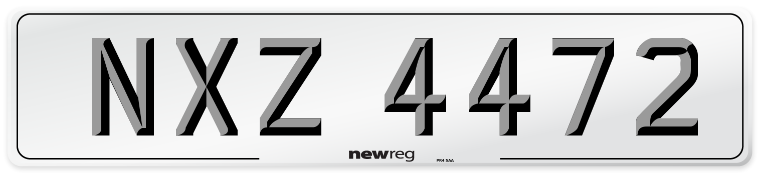 NXZ 4472 Front Number Plate