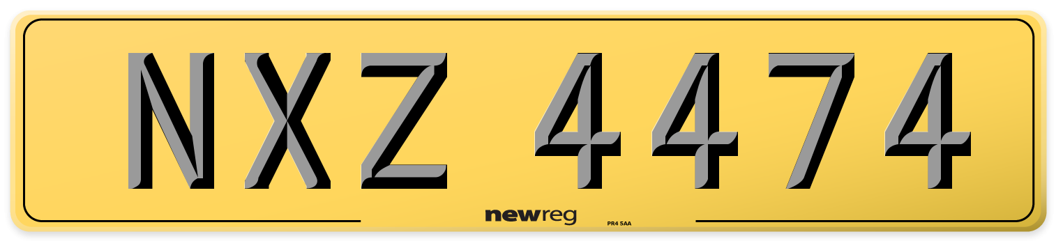 NXZ 4474 Rear Number Plate