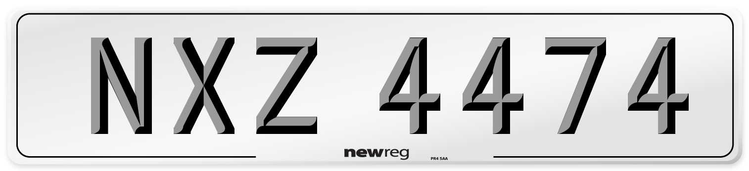 NXZ 4474 Front Number Plate