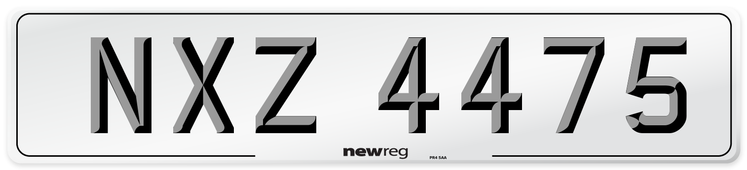 NXZ 4475 Front Number Plate