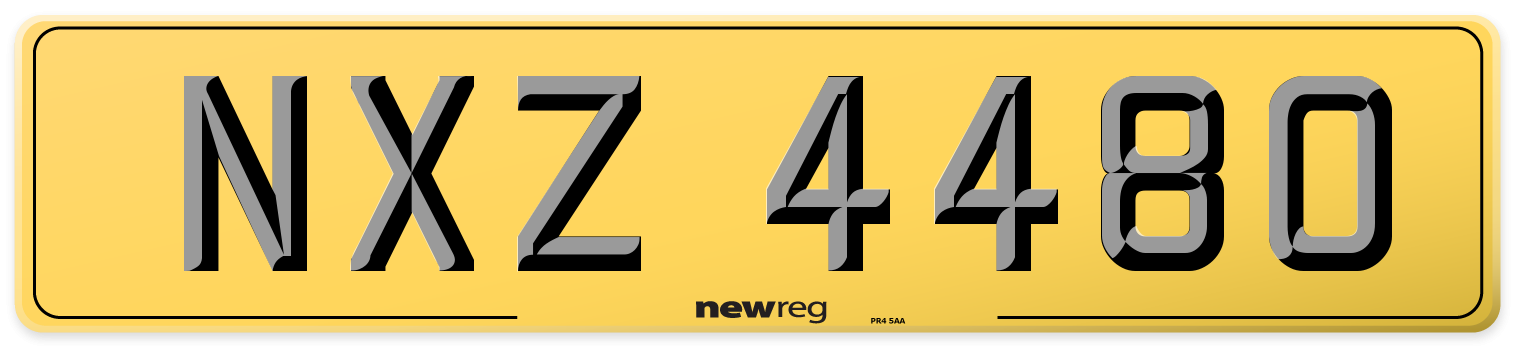 NXZ 4480 Rear Number Plate