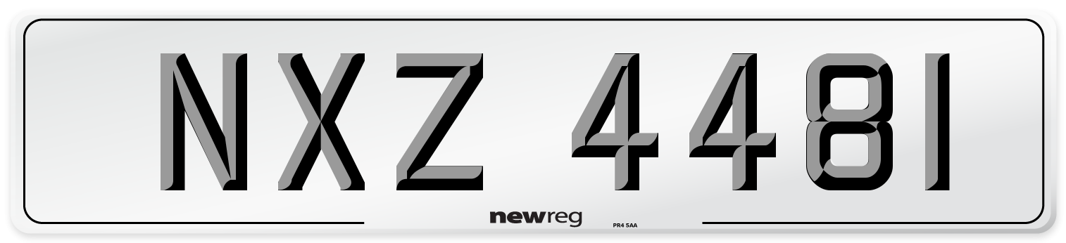 NXZ 4481 Front Number Plate