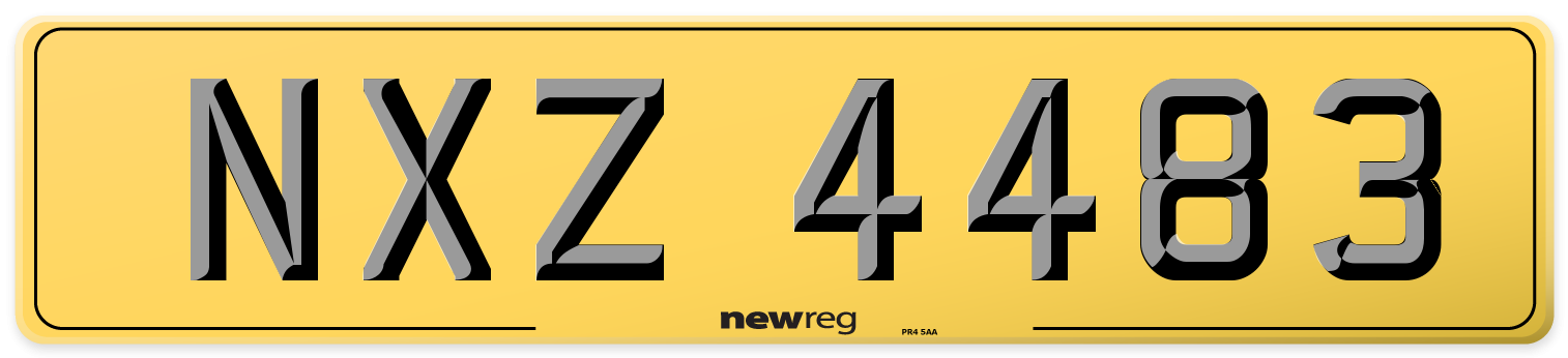 NXZ 4483 Rear Number Plate
