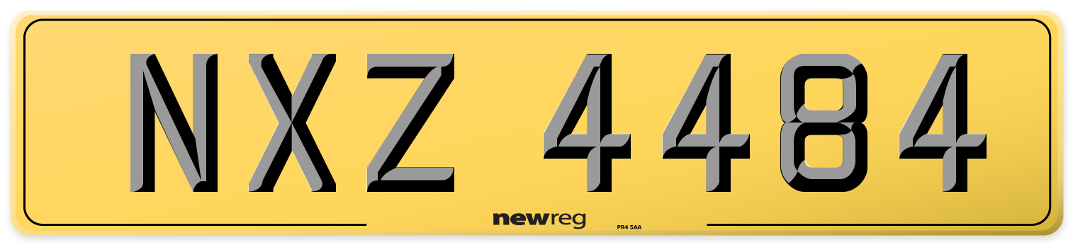 NXZ 4484 Rear Number Plate