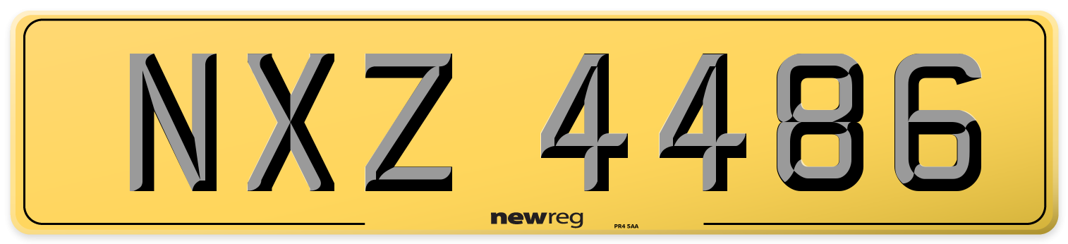 NXZ 4486 Rear Number Plate
