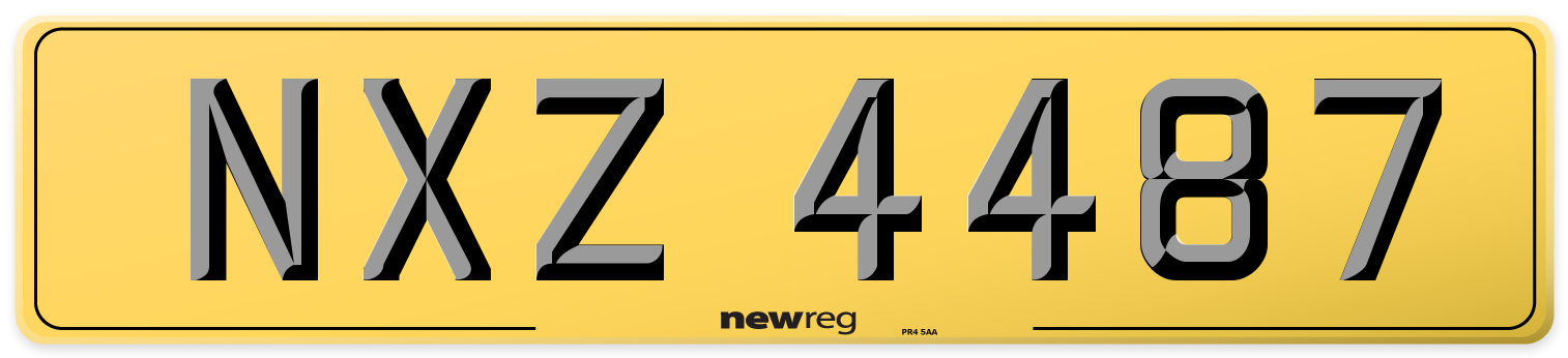 NXZ 4487 Rear Number Plate