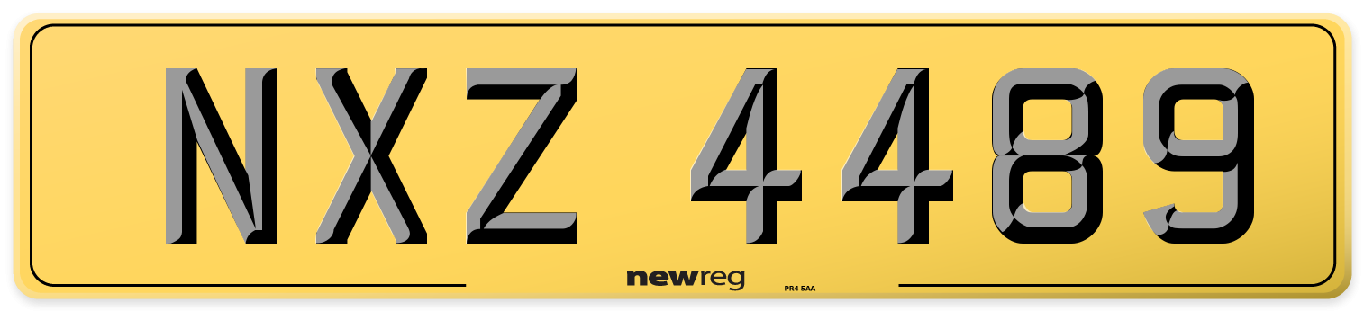 NXZ 4489 Rear Number Plate