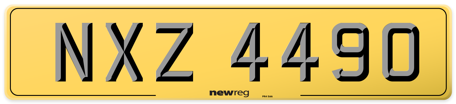 NXZ 4490 Rear Number Plate