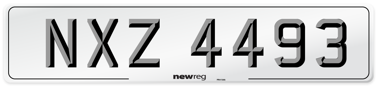 NXZ 4493 Front Number Plate