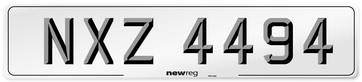 NXZ 4494 Front Number Plate