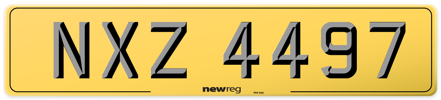NXZ 4497 Rear Number Plate