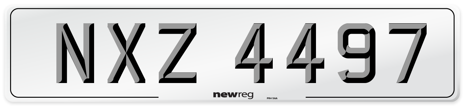 NXZ 4497 Front Number Plate