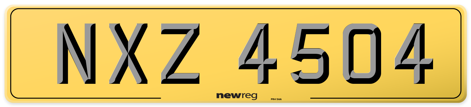 NXZ 4504 Rear Number Plate
