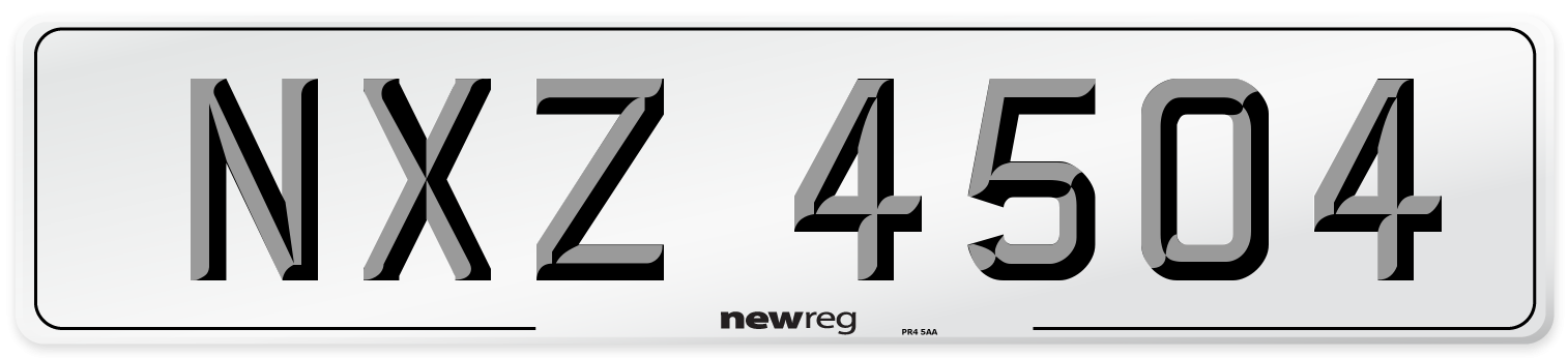 NXZ 4504 Front Number Plate