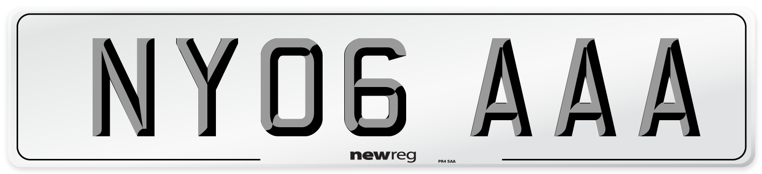 NY06 AAA Front Number Plate