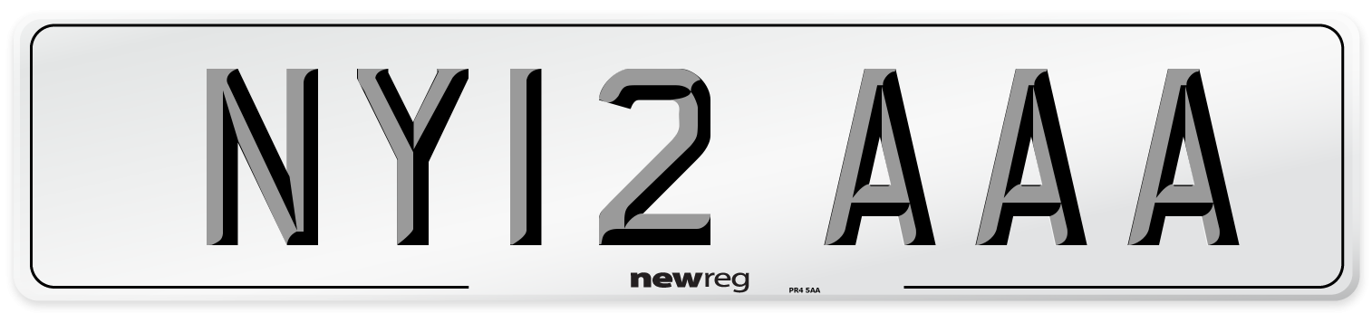 NY12 AAA Front Number Plate