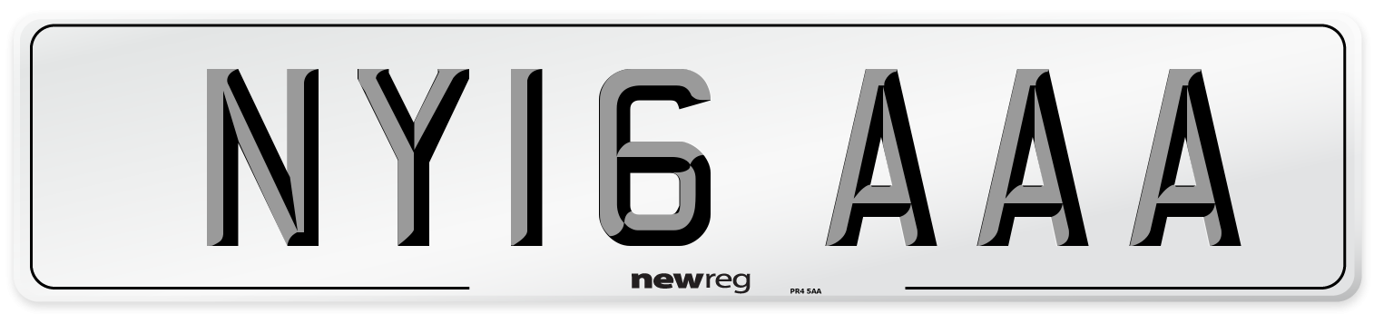 NY16 AAA Front Number Plate