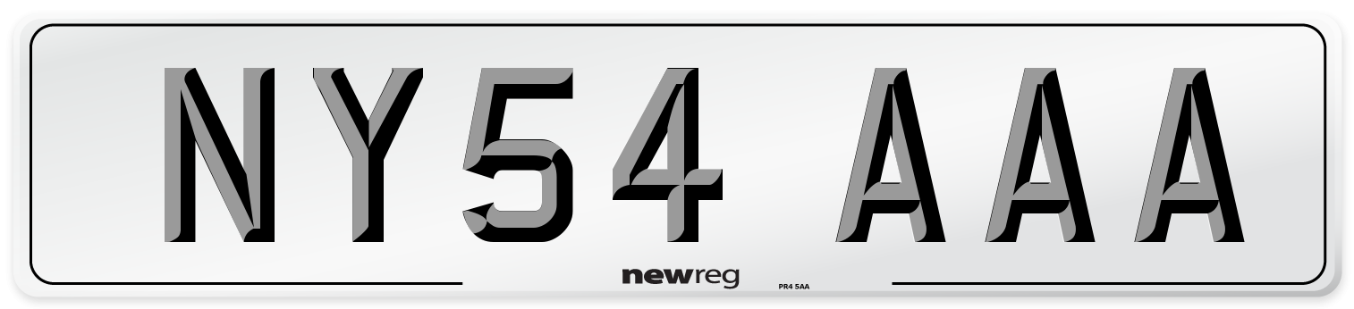 NY54 AAA Front Number Plate