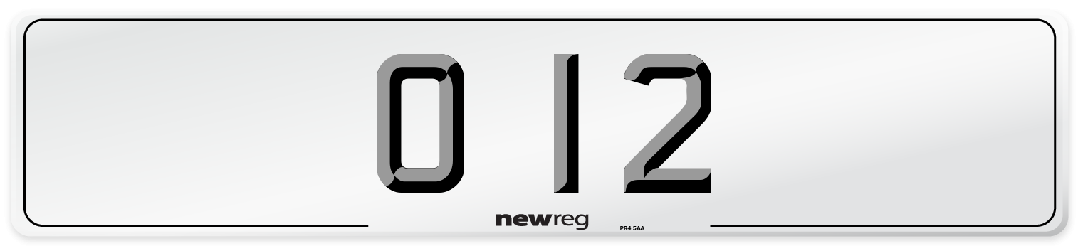 O 12 Front Number Plate