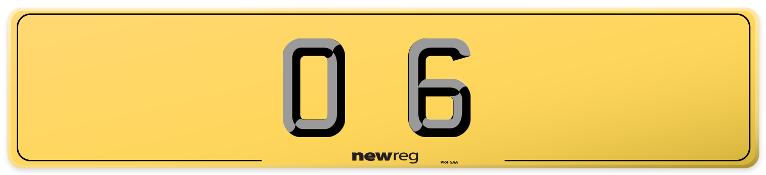 O 6 Rear Number Plate