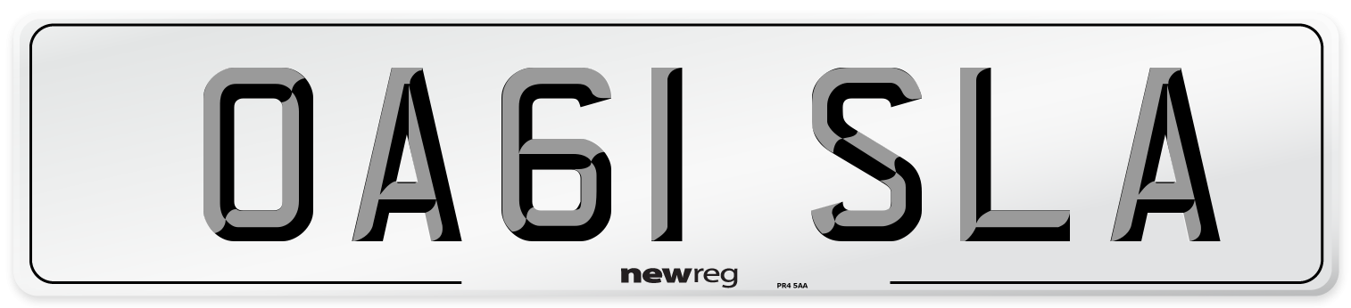 OA61 SLA Front Number Plate